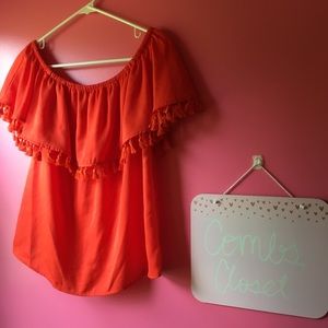 Red/Orange off the shoulder top